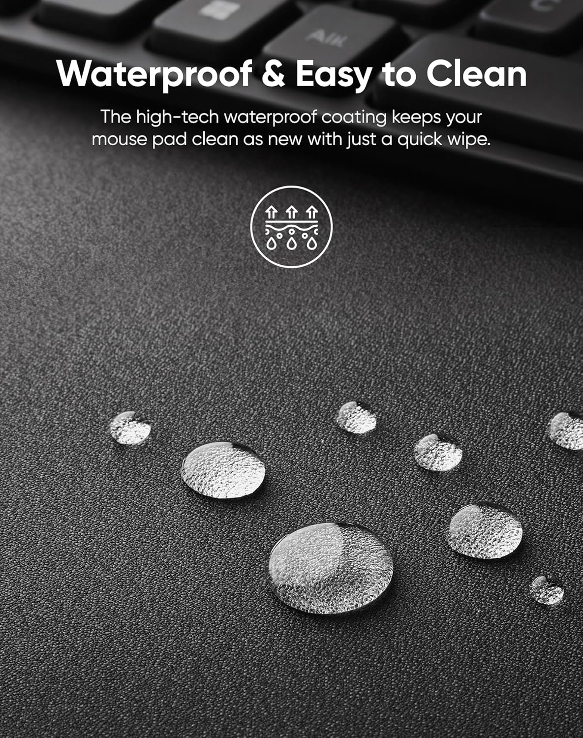 Reniteco Waterproof Large Gaming Mouse Pad with Durable Stitched Edges, Non-Slip Rubber Base, Grainy Jacquard Mouse Mat Desk Pad for Home Office Gaming, 31.5''x11.8''x0.12'', Matte Beige