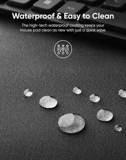 Reniteco Waterproof Large Gaming Mouse Pad with Durable Stitched Edges, Non-Slip Rubber Base, Grainy Jacquard Mouse Mat Desk Pad for Home Office Gaming, 31.5''x11.8''x0.12'', Matte Beige