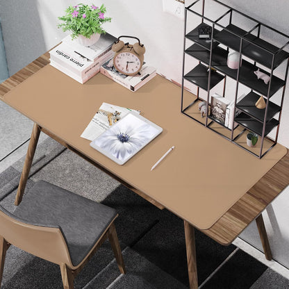 AFIING Large Desk Mat 47" x 17", Dual-Sided Natural Cork & PU Leather Desk Pad, Non-Slip Waterproof Mouse Pad for Office, Home & Gaming, Black