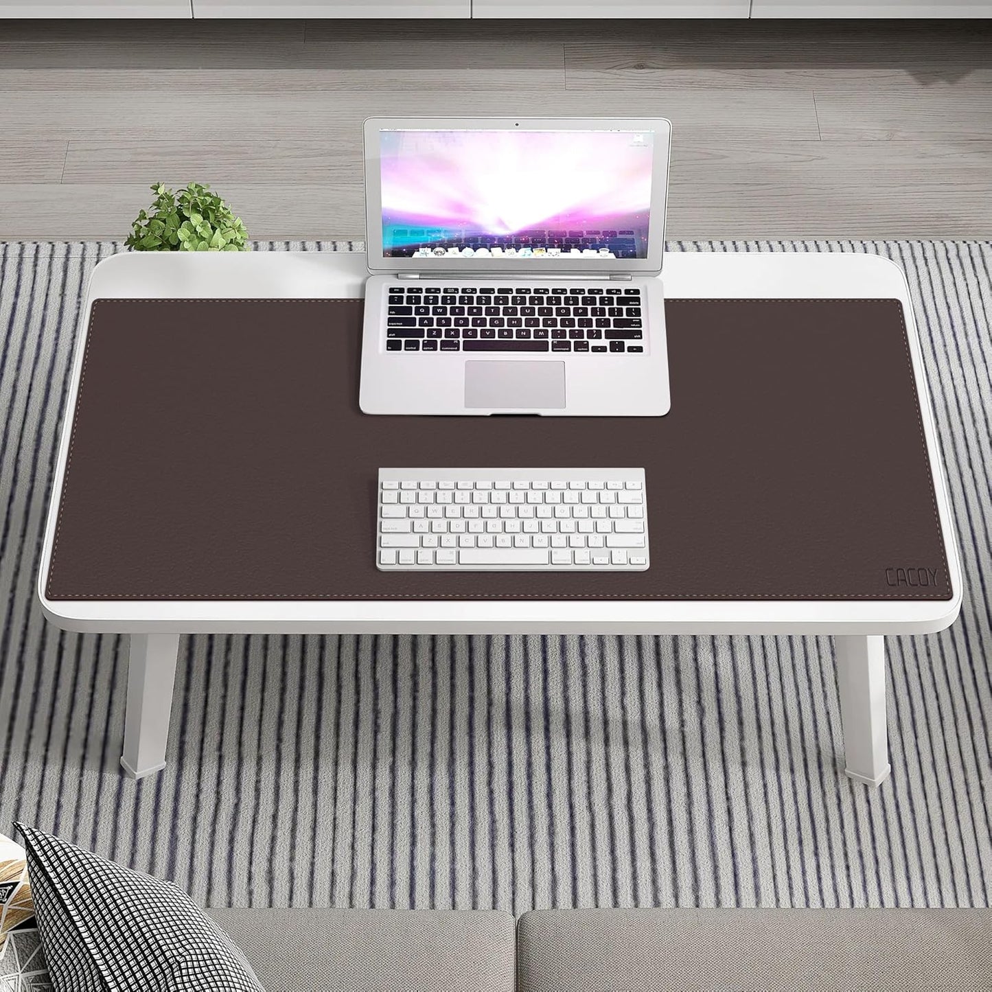 Cacoy 36" x 20" Leather Desk Mat for Home Office, Extra Large PU Leather Desk Pad Blotters, Waterproof Computer Keyboard Mat, Extended Gaming Mouse Pad, Desk Protector for Desktop and PC Laptop, Black