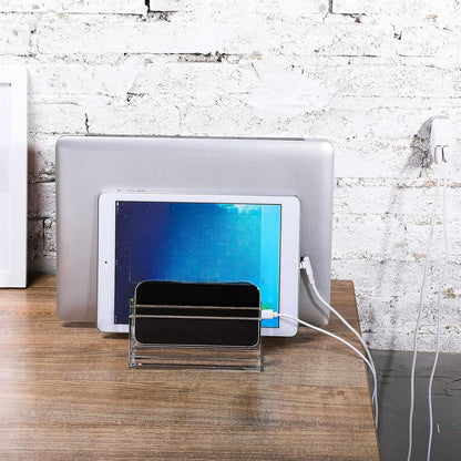 Frienda 1 Piece 4-Compartment Acrylic Vertical Laptop Stand, Can Accommodate with a Thickness of Less Than 2 cm, Fits Most Laptop (Black)