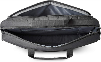Amazon Basics Laptop Tablet Carrying Case with Shoulder Strap and Grab Handles, 14-inch, Black, Compartments for Storage