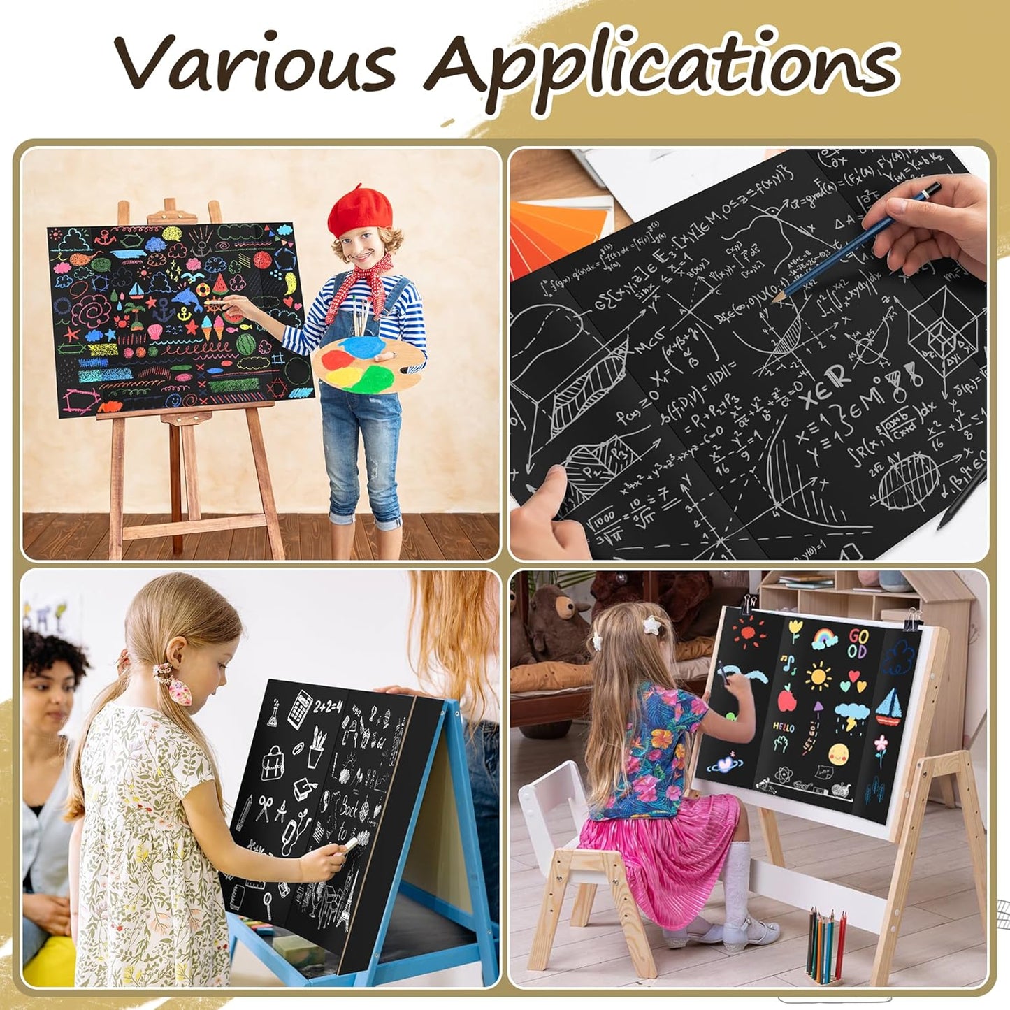 PSHVYM 4 Pcs Trifold Poster Board, 26 x 17 inches Poster Board with Double Sided Tapes and Cardboard, Corrugated Presentation/Display Board for School Project, Science Fair, Business