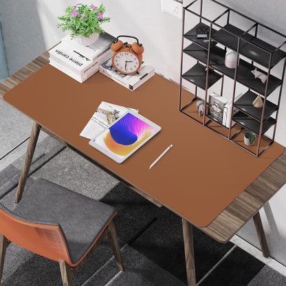 AFIING Large Desk Mat 47" x 17", Dual-Sided Natural Cork & PU Leather Desk Pad, Non-Slip Waterproof Mouse Pad for Office, Home & Gaming, Black