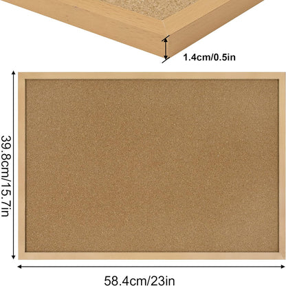 FEBSNOW Cork Board Bulletin Board 15.7 x 12 Inches with Rectangle White Frame Hanging Pin for Office Home Message Board or Vision Board Decoration