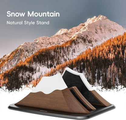 AFOOYO Vertical Dual Laptop Stand - Snow Peak-Shaped Wooden Adjustable Laptop Holder,2 Slots Desktop Dock Compatible with All MacBook, Surface,Chromebook,Dell & More(Beechwood)