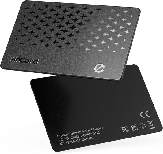 Wallet Tracker Card 0.06in Slim Tracking Card,10 Years Battery Bluetooth Smart Card,Android & iOS Wallet Tracker,Work with Apple Find My & Google Find Hub,IP68 GPS Tracker for Vehicles,Wallet,Keys