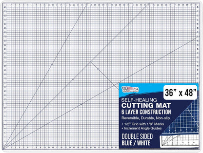 U.S. Art Supply 36" x 48" Self-Healing Cutting Mat 5-Ply - Double-Sided Green/Black Craft Mat, Non-Slip Cutting Mats for Crafts, Sewing, Quilting, Scrapbooking