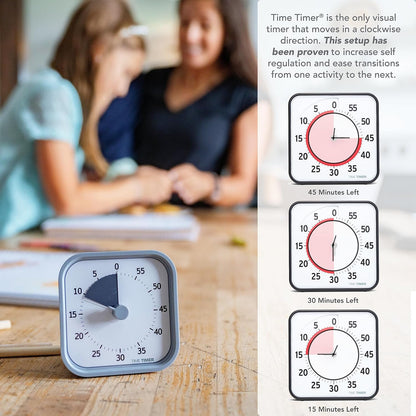 Time Timer MOD 60-Minute Visual Timer, Home Edition, Silent Operation, Study Tool for Homeschool and Office Use (Lake Day Blue)