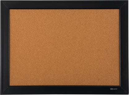 Quartet Cork Bulletin Board, Framed Corkboard, 11” x 17”, Black Frame, Message Board (79279)