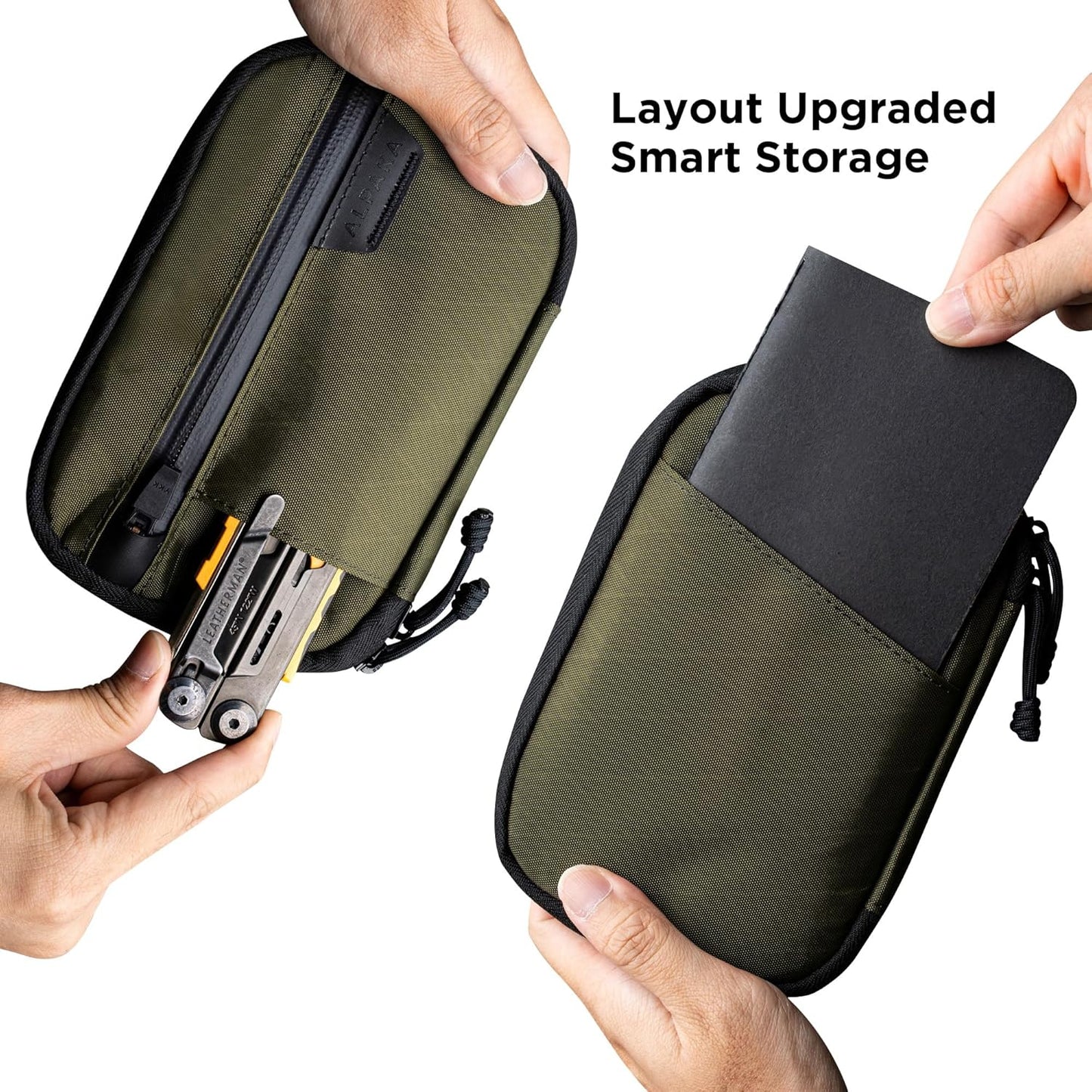 ALPAKA Admin Pouch Pro EDC Organizer - Small Tool Pouch with Smooth Zipper, Weatherproof Storage for Electronics, Cables, Travel Accessories - Black Axogrid 300D Fabric