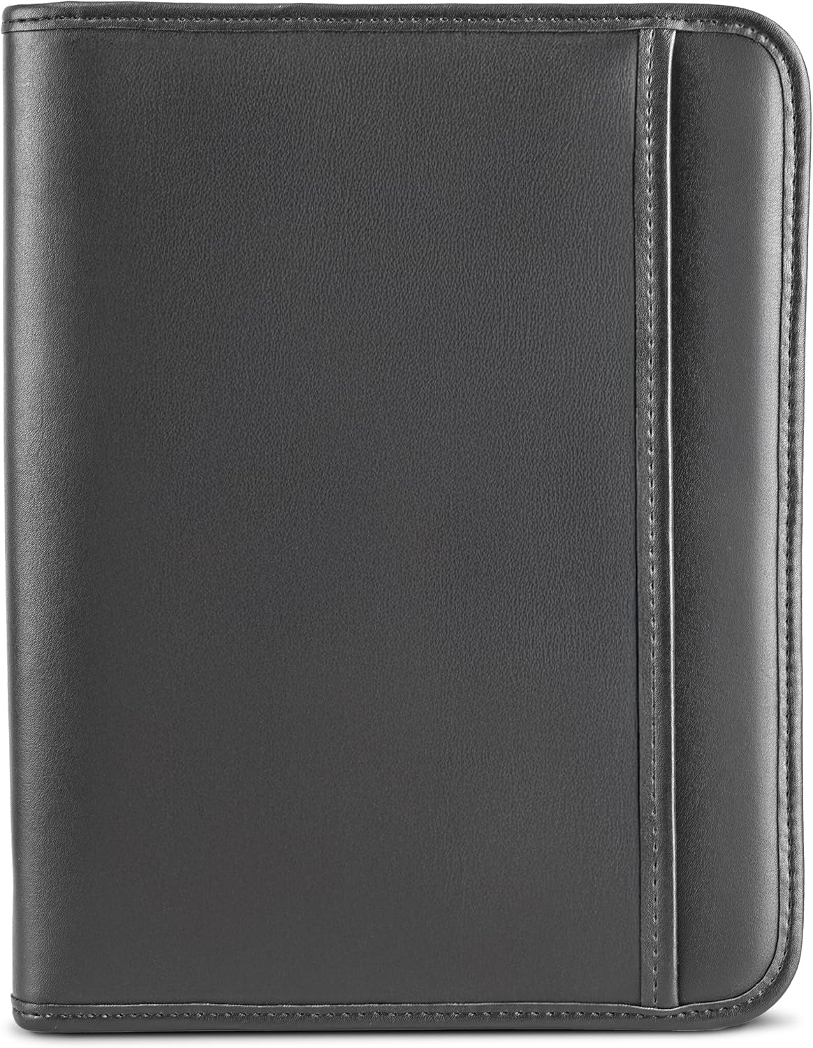 Samsill Professional Padfolio, Faux Leather Junior Portfolio with Zipper, 10.1 Inch Tablet Sleeve, with 7 x 10 Inch Notepad, Black