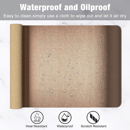 Hsurbtra Desk Pad, 23.6" x 13.8" PU Leather Desk Mat, M Extended Mouse Pad, Waterproof Desktop Blotter Protector, Non-Slip Ultra Thin Small Laptop Keyboard Writing Mat for Office Home, Pink