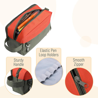 Mr. Pen- High Capacity Pencil Case, Large Pencil Pouch with 3 Compartments and 2 Pockets, Large Pencil Bag with Smooth Zipper, Cute Pencil Case Pouch Organizer, School Supplies for Teens