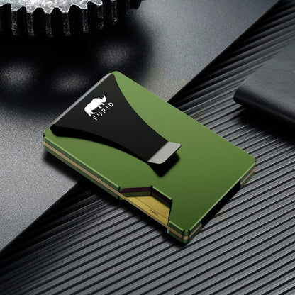 furid Airtag Wallet Men Slim: Metal Wallets with Airtag Holder, Air Tag Wallet for Men with 2 Money Clip Replaceable Gift Boxed