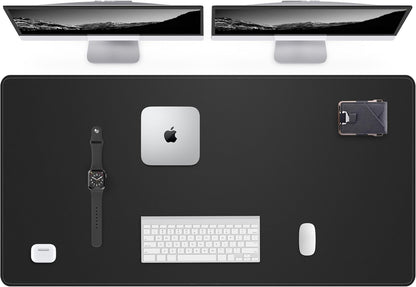 AFIING Desk Pad Protector 23.6" x 13.7" - Non-Slip Waterproof PU Leather Desk Mat for Mouse, Keyboard, Laptop, Office and Home Workspace (Beige)