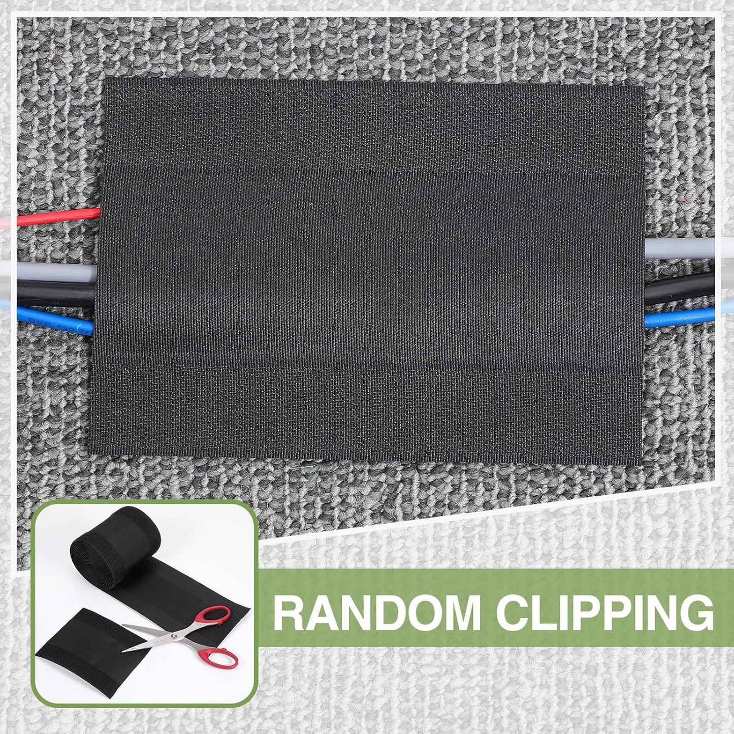 WILLBOND Carpet Cord Cover Cable Protector Floor Cover Cable Protector Management Only for Commercial Office Carpet(19.69 ft,Black)