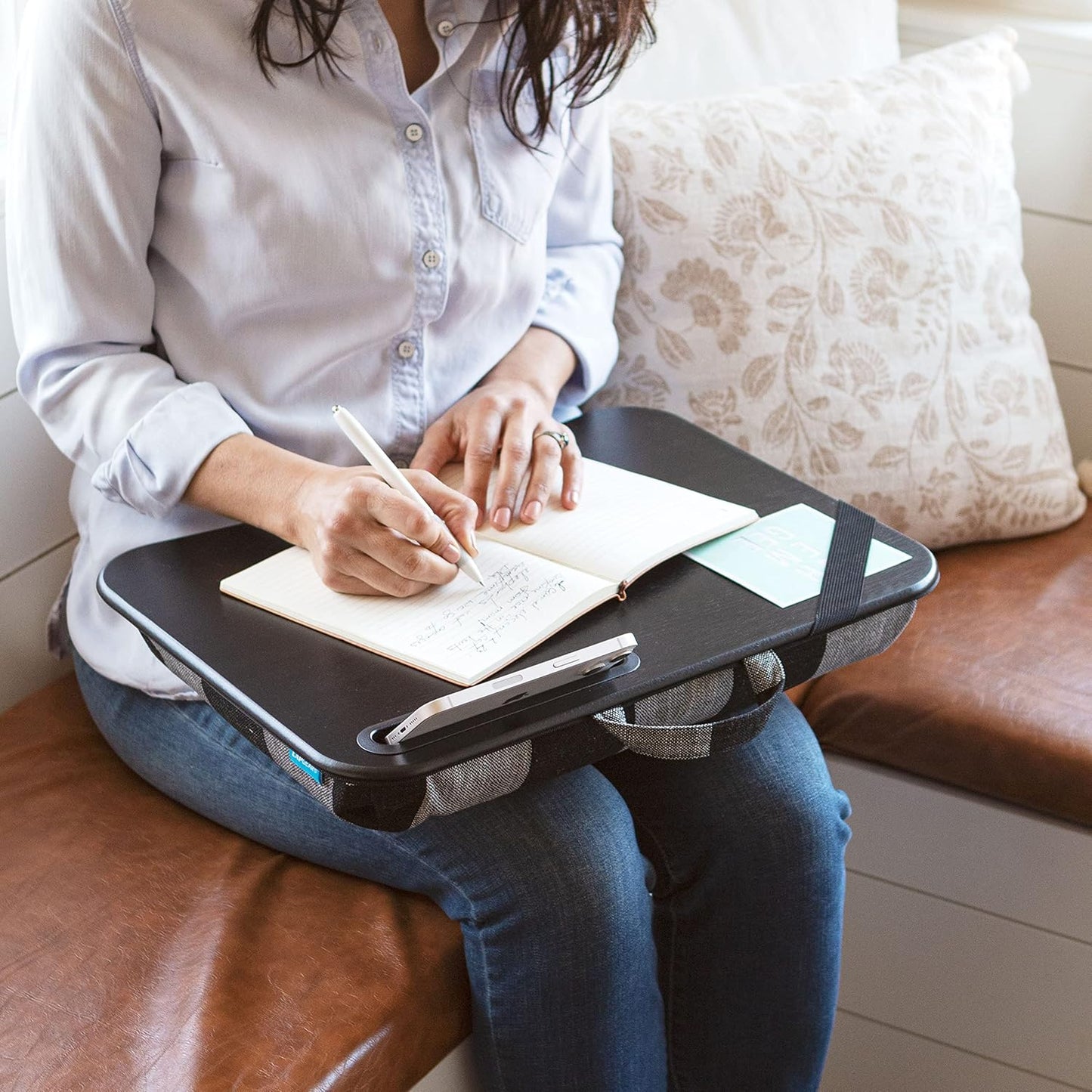 LAPGEAR Designer Lap Desk with Phone Holder and Device Ledge - Arrow Stripes - Fits up to 15.6 Inch Laptops - Style No. 45411