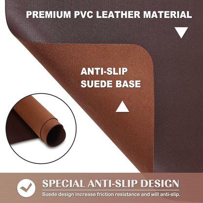 K KNODEL Non-Slip Desk Mat, Desk Pad, Desk Blotter, Desktop Mat for Desk, Large Desk Protector, Office Computer and Laptop Mat for Desk (31.5"x15.7", Brown)