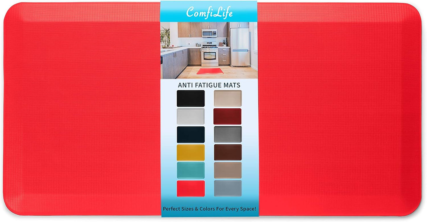 ComfiLife Anti Fatigue Floor Mat – 3/4 Inch Thick Kitchen Mats for Floor, Standing Desk Mat, Kitchen Rug – Comfort at Home, Office – Durable – Stain Resistant – Non-Slip Bottom (20" x 32", Black)