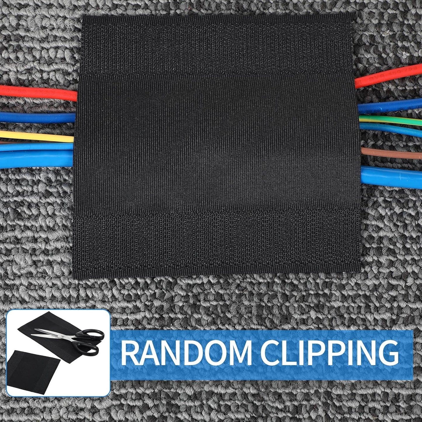 WILLBOND Carpet Cord Cover Cable Protector Floor Cover Cable Protector Management Only for Commercial Office Carpet(19.69 ft,Black)