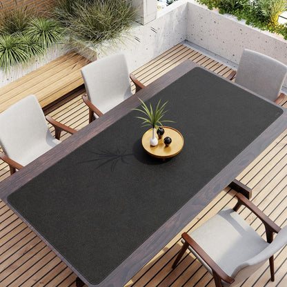 Vyaaa PU Leather & Cork Desk Mat, 39.4"x15.7" Dual Sided Computer Desk mat, Waterproof Large Mouse Pad, Non-Slip Office Desk pad, Office Desk Protector for Work/Gaming/Home (Black)