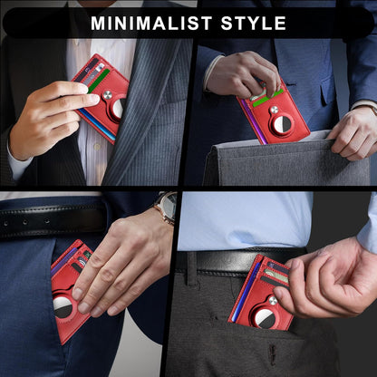 Slim Minimalist Front Pocket Air Tag Wallet, RFID Blocking Card Holder Wallet with Airtag Holder