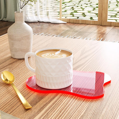 Acrylic Coaster Decorative Plates, Irregular Bar Drink Coaster, Clear Cloud Shape Coffee Cup Coaster, Perfect for Tabletop Protection and Accessories Display.(Gold)