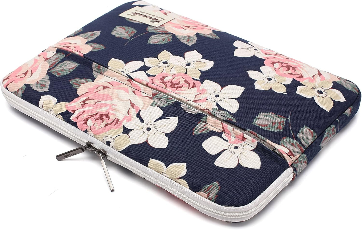 Canvaslife White Rose Patten Laptop Sleeve 14 inch 14.0 inch Laptop case Bag