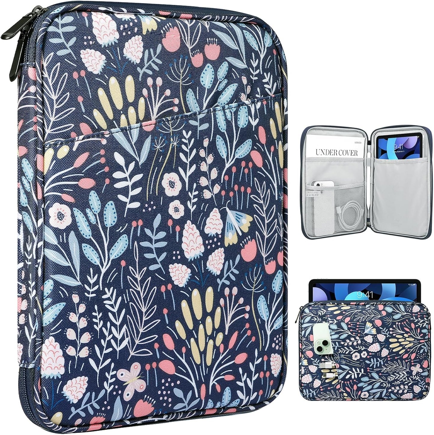 TiMOVO 9-11" Tablet Sleeve Bag for iPad 11-inch A16 2025, iPad 10.9"/10.2"| Air 11 Inch/5th/4th Gen. 10.9", Galaxy Tab A9+/A11Plus 11", Protective Bag with Pocket, Black