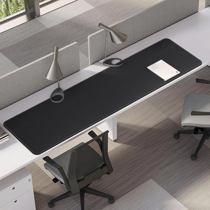 Mydours 40" x 20" Extra Large Desk Mat, PU Leather & Cork Desk Pad, Large XXL Desk Mouse Pad for Workstation, Office, Home, Computer Desk Mat with Keyboard & Mouse (Black)