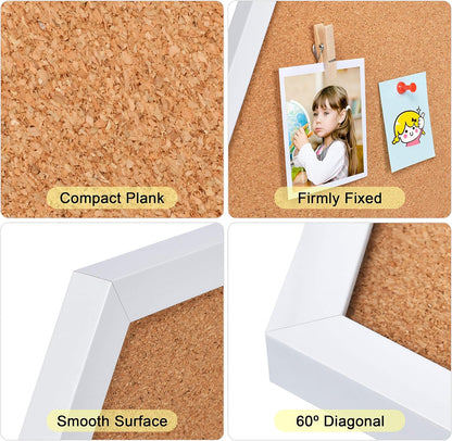 Cork Board Tiles - 4 Packs Adhesive Corkboards for Wall, Small Cork Board Squares Decorative for Office, School & Home
