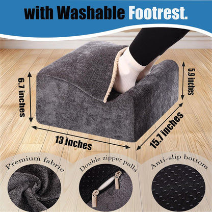 Foot Rest for Under Desk at Work,At Work Soft Ergonomic Footrest,Support Foot Pillow,Heel Chair,Leg Elevation Pillow,(Blue)