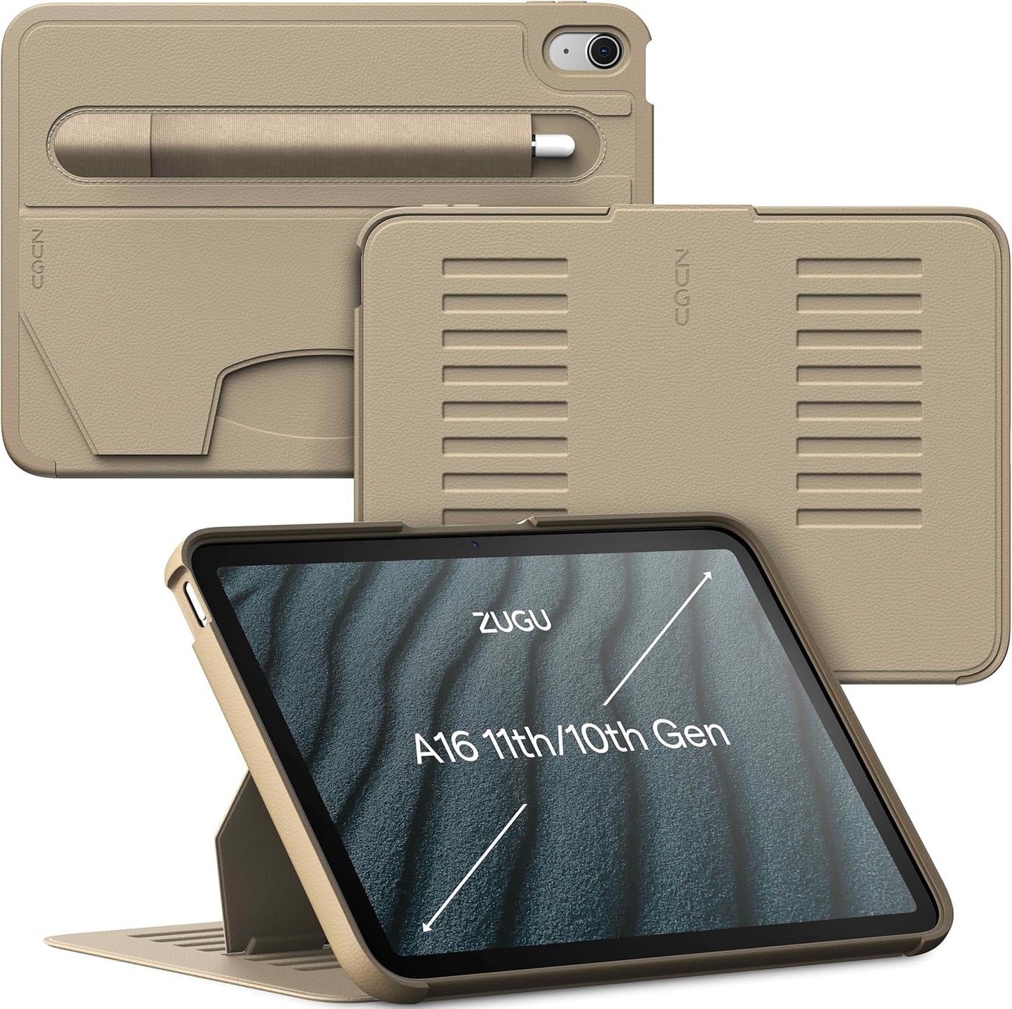 ZUGU CASE for iPad A16 11th Generation 11 Inch (2025), 10th Gen 10.9 Inch (2022) Magnetic Stand & Sleep/Wake Cover, Model #s A3354, A3355, A3356, A2696, A2757, A2777, Stealth Black