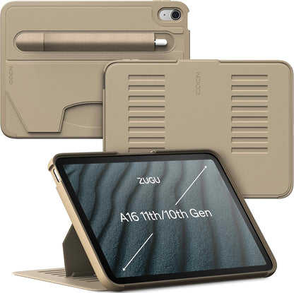 ZUGU CASE for iPad A16 11th Generation 11 Inch (2025), 10th Gen 10.9 Inch (2022) Magnetic Stand & Sleep/Wake Cover, Model #s A3354, A3355, A3356, A2696, A2757, A2777, Stealth Black