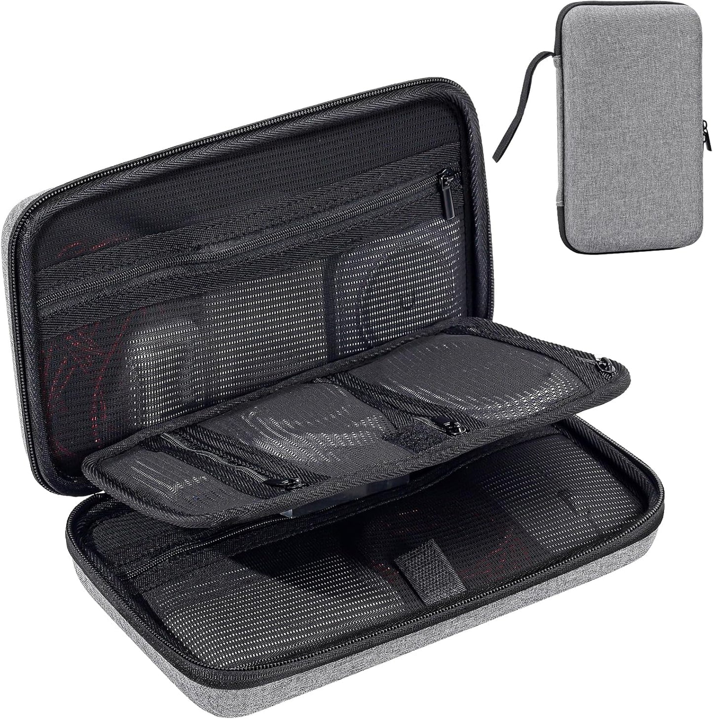 ProCase Large Hard Travel Electronic Organizer Case for MacBook Power Adapter Chargers Cables Tech Organizer Hard Drive USB Flash Disk SD Card Portable Electronics Accessories Bag -Black
