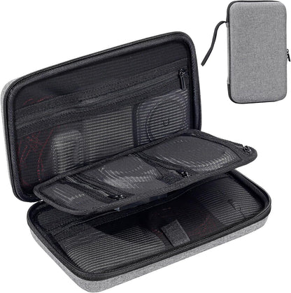 ProCase Large Hard Travel Electronic Organizer Case for MacBook Power Adapter Chargers Cables Tech Organizer Hard Drive USB Flash Disk SD Card Portable Electronics Accessories Bag -Black