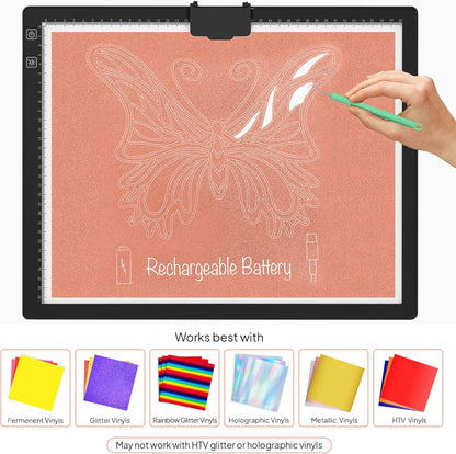 iVyne Rechargeable A3 Light Pad for Diamond Painting - LED Light Board for Weeding & Tracing - Diamond Art Light Pad - Ultra-Thin & Portable - Perfect for Artists & Crafters - Blue