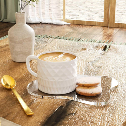 Acrylic Coaster Decorative Plates, Irregular Bar Drink Coaster, Clear Cloud Shape Coffee Cup Coaster, Perfect for Tabletop Protection and Accessories Display.(Gold)