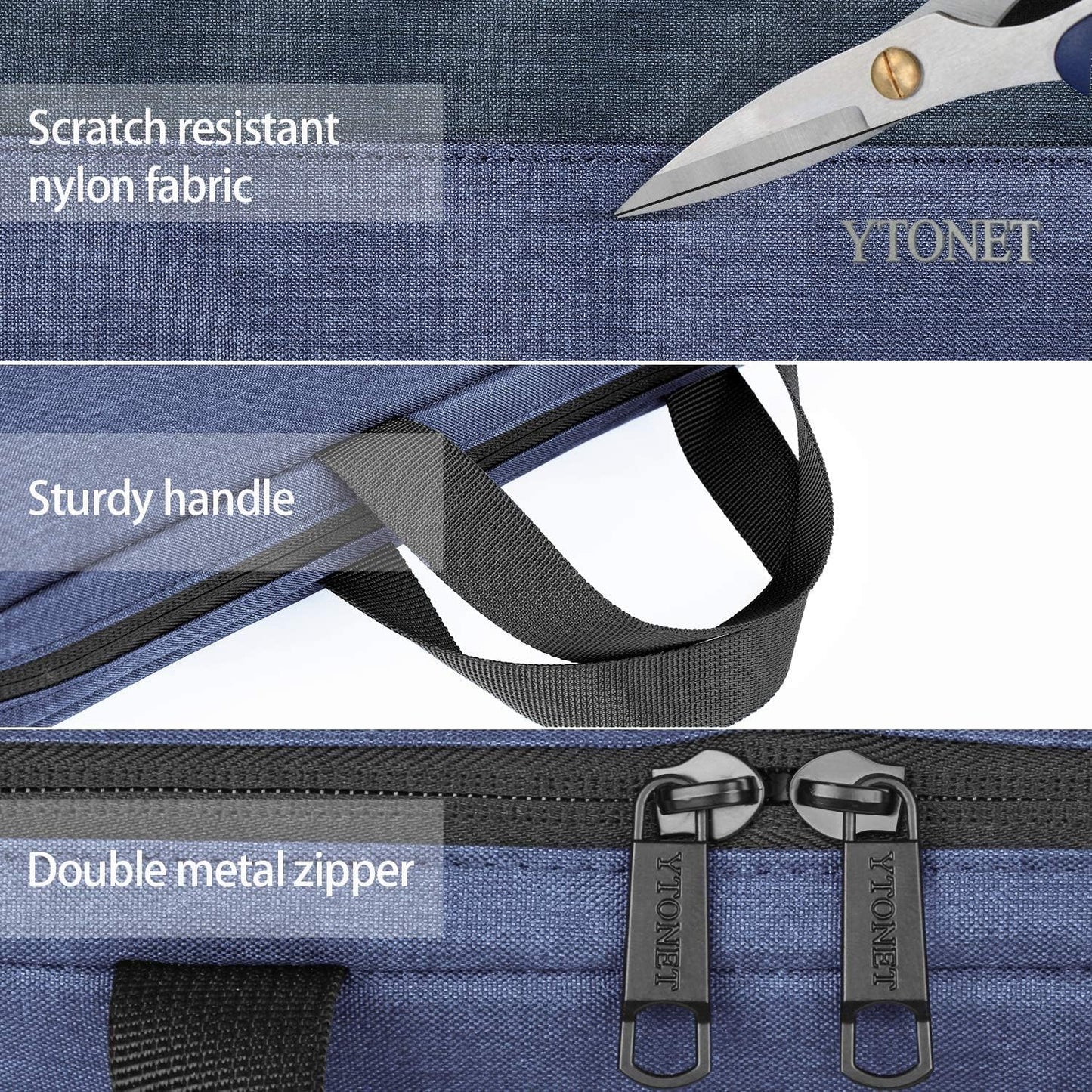 Ytonet Laptop Case, 15.6 inch TSA Laptop Sleeve Computer Bag Water Resistant Computer Case Carrying Cover Compatible for Lenovo, HP, Dell, Asus Notebook, Gifts for Men Women, Grey