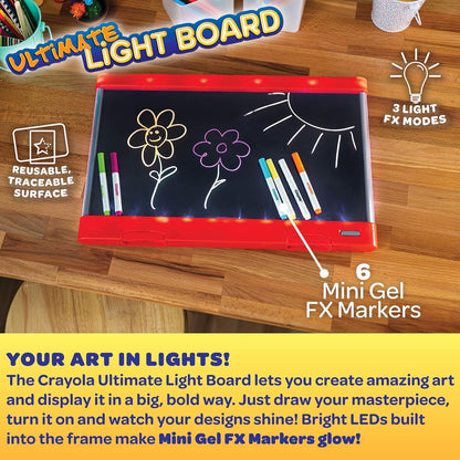 Crayola Ultimate Light Board (Red), Kids Light-Up Tracing Pad, Kids Toys, Gift for Boys & Girls, Drawing Light Box, Ages 6+ [Amazon Exclusive]