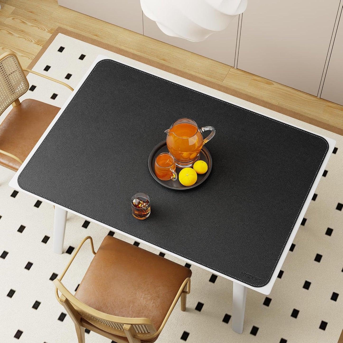 Mydours 40" x 20" Extra Large Desk Mat, PU Leather & Cork Desk Pad, Large XXL Desk Mouse Pad for Workstation, Office, Home, Computer Desk Mat with Keyboard & Mouse (Black)