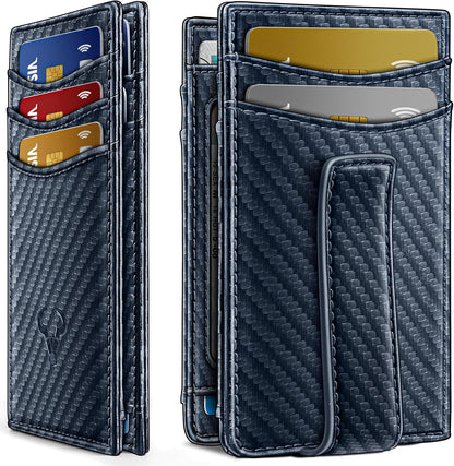BULLIANT Men Airtag Wallet,Slim Wallet Money Clip Card Holder Magnetic Closure 12 Cards in Front Pocket RFID Blocking