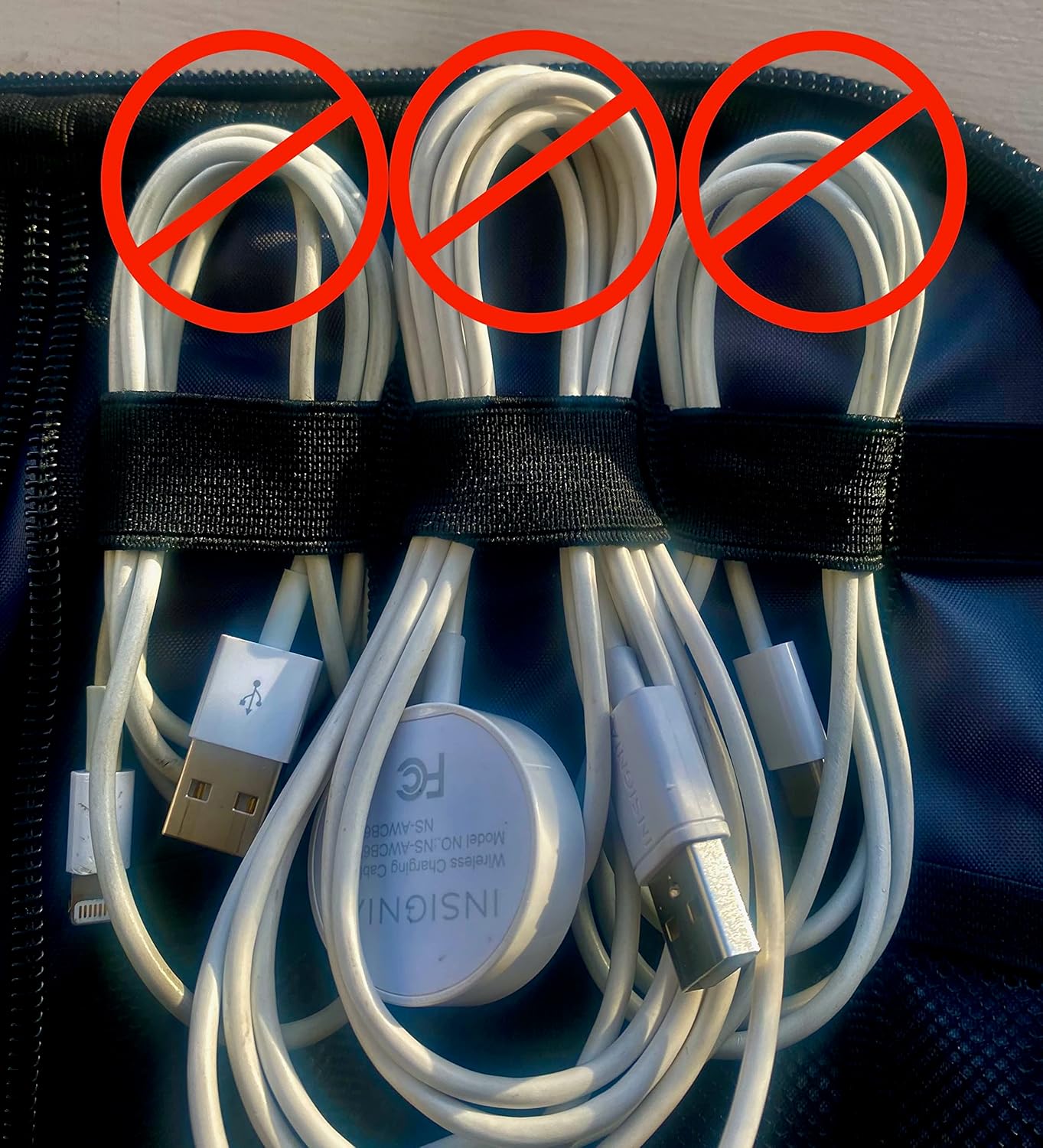 USB Cable Organizer Pouches, Color Coded Travel Cable Management Bags, 10 Pack