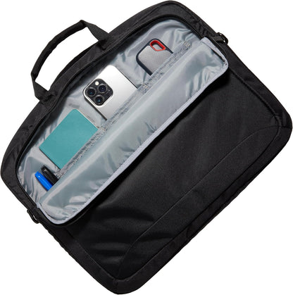 Amazon Basics Laptop Tablet Carrying Case with Shoulder Strap and Grab Handles, 14-inch, Black, Compartments for Storage