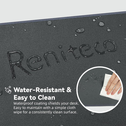Reniteco Waterproof Large Gaming Mouse Pad with Durable Stitched Edges, Non-Slip Rubber Base, Grainy Jacquard Mouse Mat Desk Pad for Home Office Gaming, 31.5''x11.8''x0.12'', Matte Beige