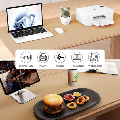 Aothia Dual-Sided Desk Pad - 25.6x13.7 inches Leather Desk Mat, Natural Cork Desk Pad Protector, Large Mouse Pad for Desk, Waterproof Desk Blotter Pad, Desk Writing Pad for Office Work/Home, Black