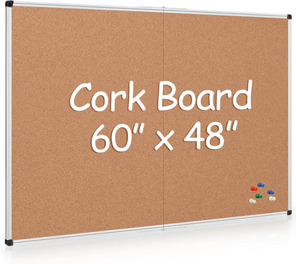 Bulletin Board 36 x 48, Silver Aluminium Framed 4x3 Large Wall Mounted Cork Office Notice Pin Board