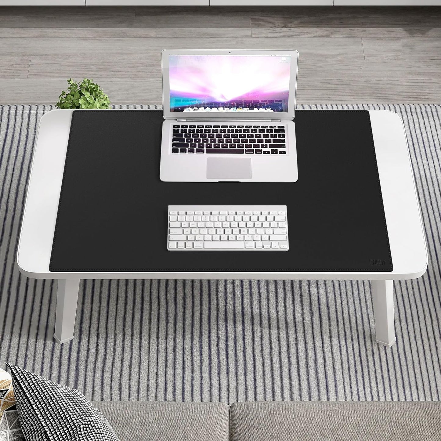 Cacoy 36" x 20" Leather Desk Mat for Home Office, Extra Large PU Leather Desk Pad Blotters, Waterproof Computer Keyboard Mat, Extended Gaming Mouse Pad, Desk Protector for Desktop and PC Laptop, Black