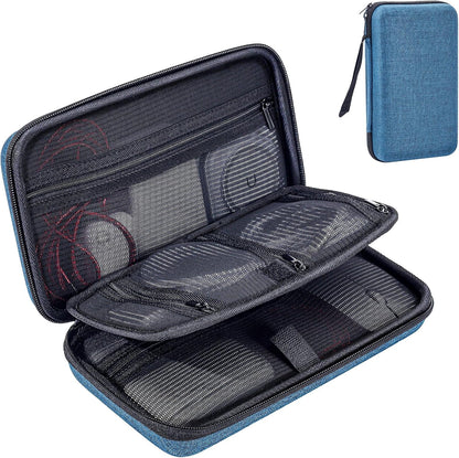 ProCase Large Hard Travel Electronic Organizer Case for MacBook Power Adapter Chargers Cables Tech Organizer Hard Drive USB Flash Disk SD Card Portable Electronics Accessories Bag -Black